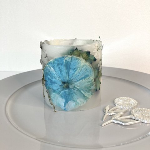 青いお花達のボタニカルランタン