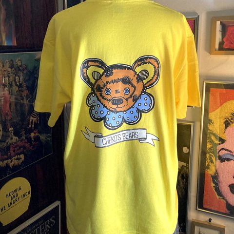 Cheko's Bears Tシャツ　Lサイズ「ドットベア」イエロー