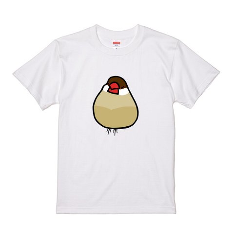 文鳥Tシャツ  「おもち文鳥」シナモン文鳥 【受注生産】