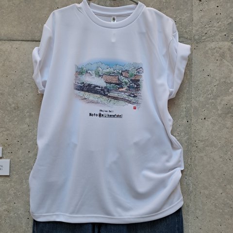手描き風景スケッチTシャツ（輪島・里山）