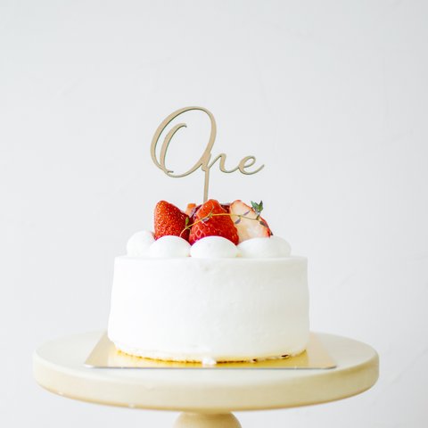 木製ケーキトッパー　【one】【1歳】