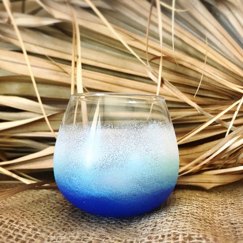 ocean blue/ ゆらゆら揺れるグラス(1個)