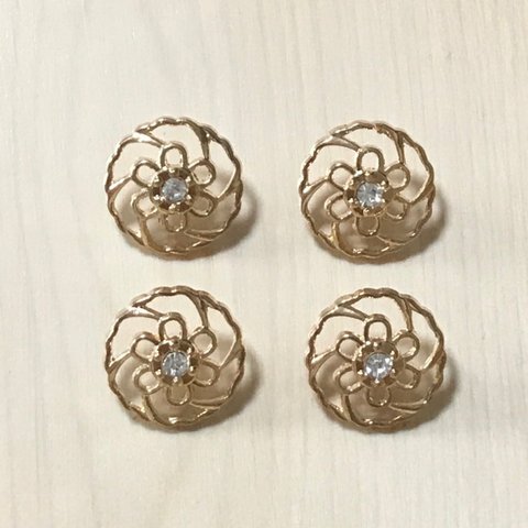 ANTIQUE GOLD FLOWER DESIGN BUTTON PARTS