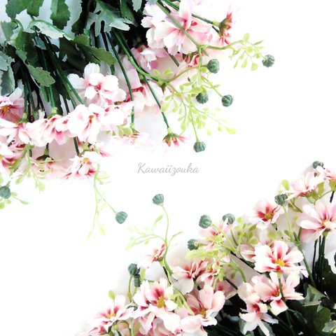 New【秋の新作】ピンクの可愛いお花　7本セット　花材・造花・アーティフィシャルフラワー