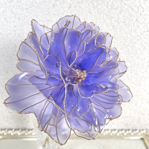 青紫の芍薬のかんざし