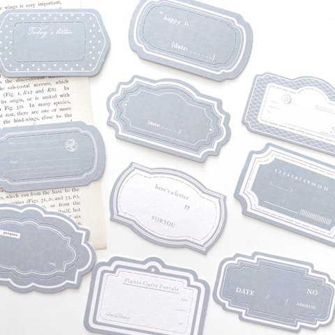 コラージュ素材 30枚入 ＊frame paper card light bule＊ [C040]