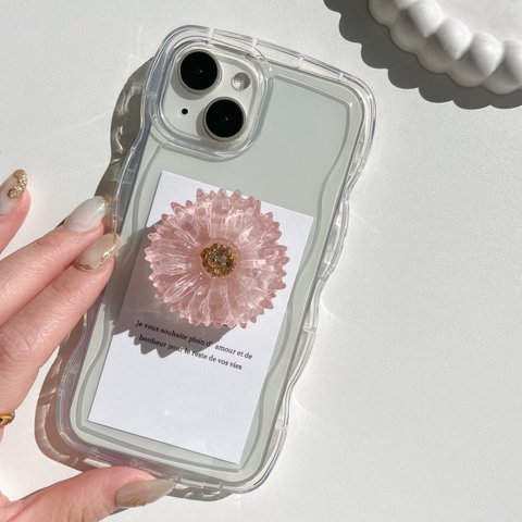 🩷　お花のスマホグリップ　スマホグリップ　お花　韓国　グリップトック