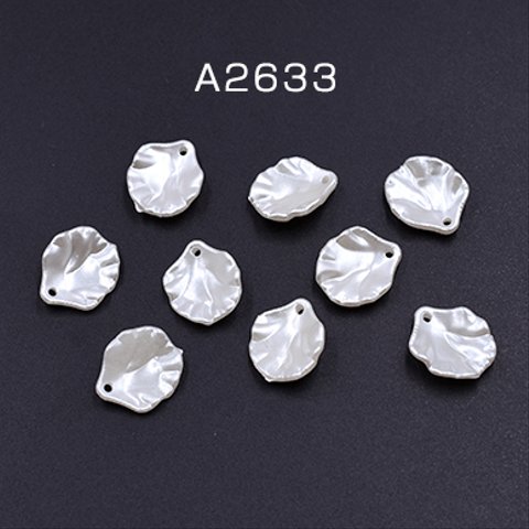 A2633  150個  アクリルパーツ 花びら 17×19mm ホワイト  3×【50ヶ】