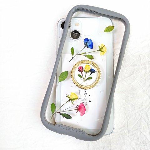 iPhoneケース　スマホケース　スマホリング 薔薇のスマホケース