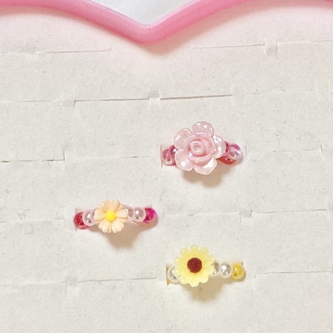 キレイなお花のリングセット