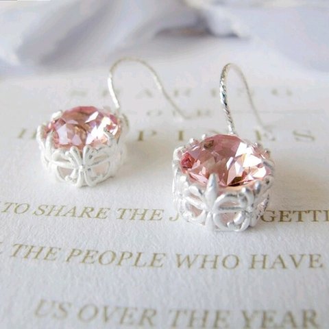 SV925 Cherry-Pink * 2021s/sNew Swarovski *Lily crown ピアスorイヤリング