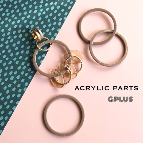 ★sale★送料無料【6pcs アクリルデザイン⑲ベージュM】 チャーム パーツ 