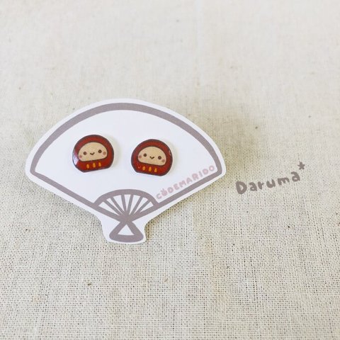 かわいい ♡ だるま ピアス イヤリング ⭐︎ プチギフト　お正月　ダルマ　合格祈願