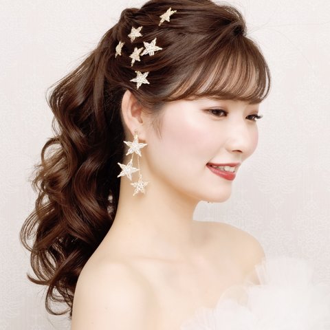 MA139 ヘアピン ウェディング　ブライダル　ゴールド　花嫁　ヘッドアクセサリー　結婚式飾り ヘッドドレス ヘッドアクセサリー ちょうちょ 結婚式　前撮り　花嫁　フォトウェディング