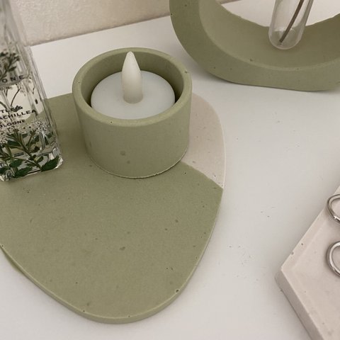 Sage coaster + tea candle holder