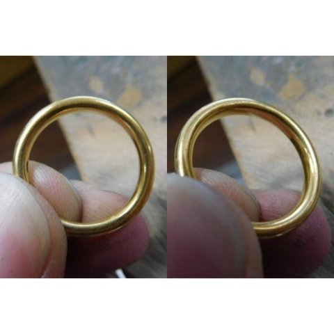 純金 24金 ペアリング 鍛造の結婚指輪【金属アレルギー対応】丸い超甲丸デザイン 幅2.7mm 厚み2.4mm くすみ加工