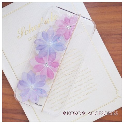 【#386】＊送料無料 ＊押し花スマホケース＊iPhoneケース押し花＊koko＊ダンスパーティ