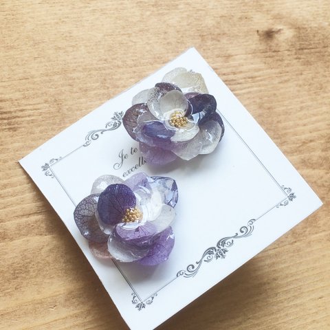 紫陽花イヤリング