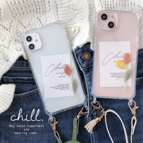 ✿iPhone14対応✿ ショルダースマホケース　【ワイヤーアート】