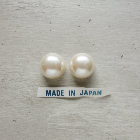 日本製 1960s プラスチック パールカボション ラウンド 15.5mm (2個)