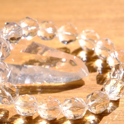 一点モノ💎職人技スターカットの輝き💎スターカットクオーツブレスレット11mm