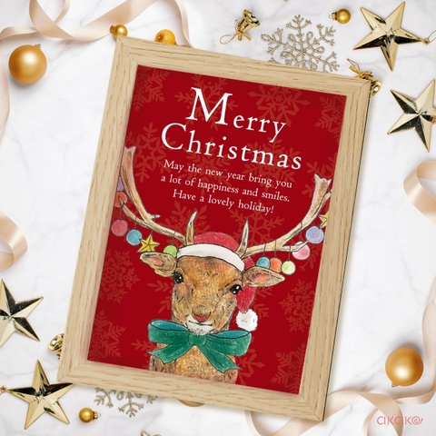 【クリスマス】トナカイのクリスマスポスター〜2種から選べる〜