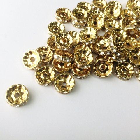 平ロンデル GOLD×SILVER 30個 約10mm スペーサー パーツ【M01】