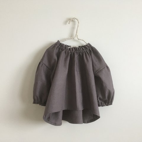 ○sale○marron ブラウス やさしいリネン　グレー　80