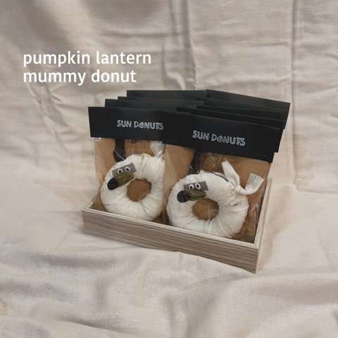 pumpkin lantern mummy donut