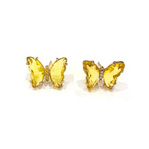 「#6586」ストーン 蝶々 ピアス 金具 ✴︎2個セット