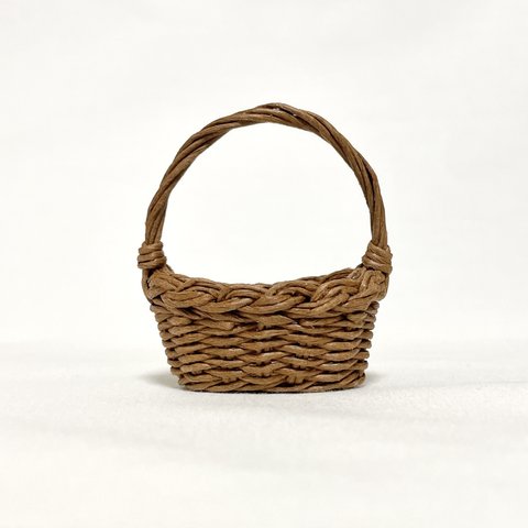 ゆりかごバッグ(3)  ミニチュア / Miniature Cradle - Shaped Basket with Handle / hinoki