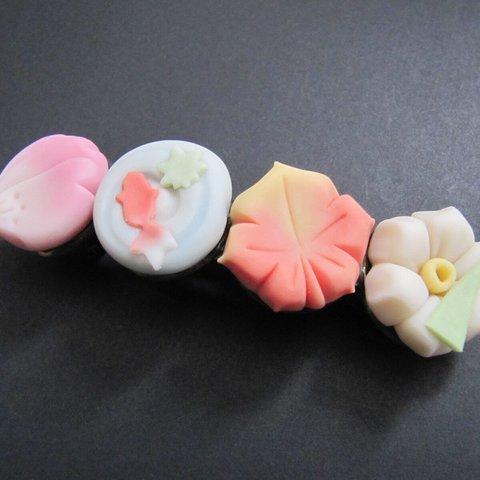 桜花弁、金魚、紅葉、水仙バレッタ