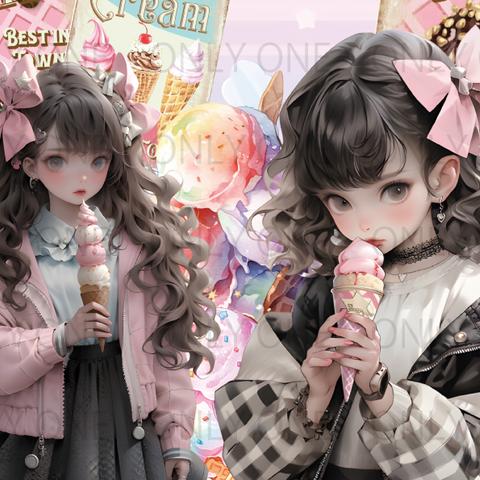 デザインペーパー POP GIRL ICECREAM