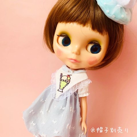 ○受注･再販○Blytheoutfitꔛ♥メロンクリームソーダちゃんバルーンワンピースꔛ♥supipi39