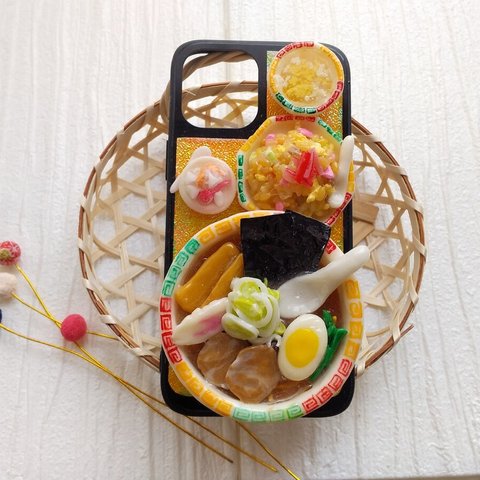 ラーメン定食スマホケース♪【iPhone12ProMax専用】