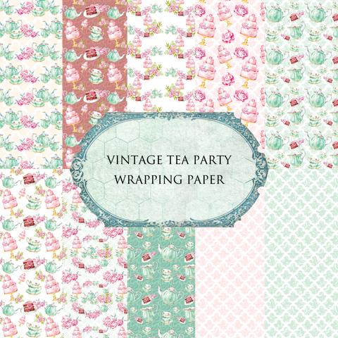 VINTAGE TEA PARTY ラッピングペーパー セット