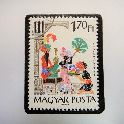 ハンガリー　アラビアンナイト切手ブローチ4807