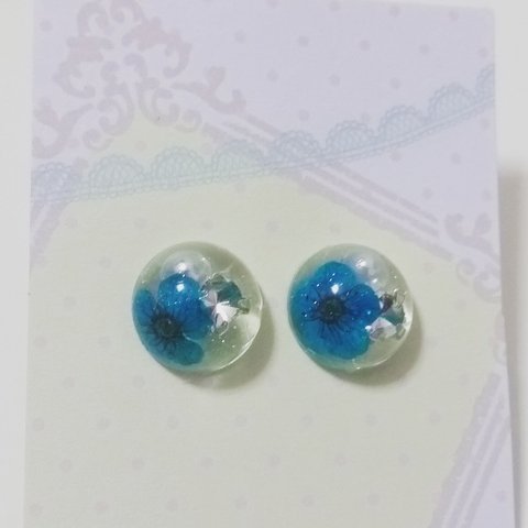 フラワーピアス✾水色