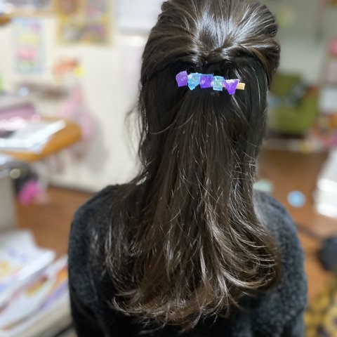 琥珀糖ヘアクリップ