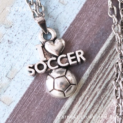 サッカーが大好きな方のためのネックレス ― レディース ネックレス サッカー シルバー ボール 英語 お守り ― 000152
