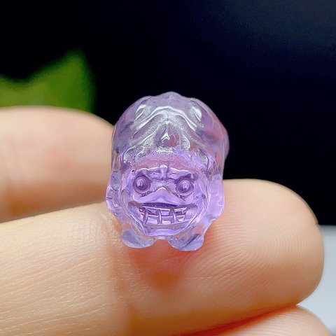 【超美品】貔貅　ヒキュウ　アメジスト　紫水晶　置物　天然石　穴なし　8