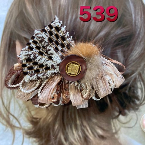 No.539  クラシカル エレガントな ポニーフック ヘアクリップ ブローチ ピン ハットピン