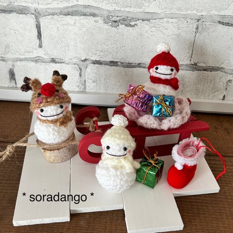 色変え可🎅クリスマス🛷ソリで出発🎄雪だるまちゃん🎁