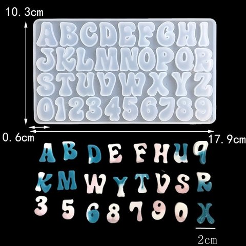 シリコンモールド アルファベット 1個 イニシャル 英字 数字 ローマ字 成型 抜き型 レジン 石膏 石鹸