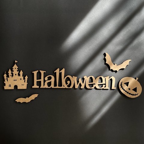 木製レターバナー 【 Halloween A 】ハロウィン 5点セット ガーランド 飾り おしゃれ