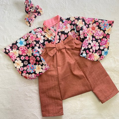 ＊完成品＊女の子用ベビー袴風サルエルパンツ