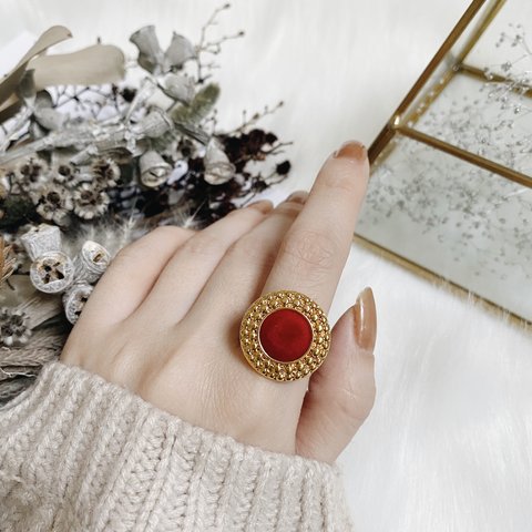 velours button ring