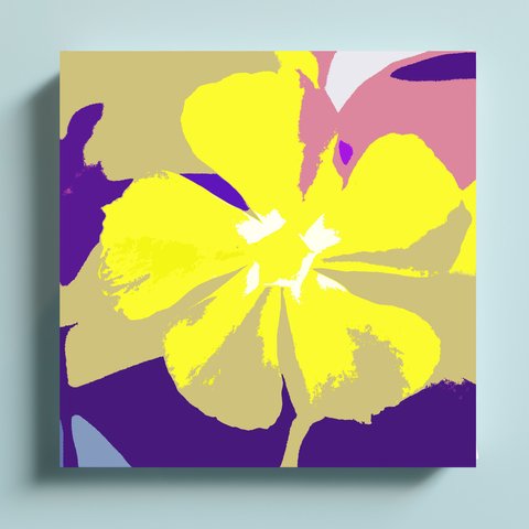 花と抽象　正方形キャンバスプリント・ファブリックパネル