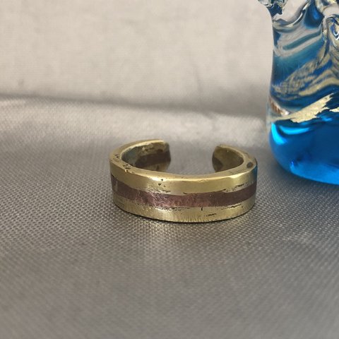 銅と真鍮の指輪　(ストライプ)