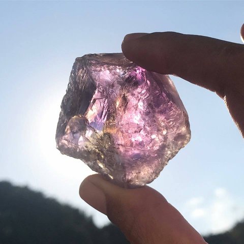 稀少 天然石 宇宙 星インボークォーツ アメトリン 黄紫水晶 原石 裸石 rar1